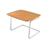 Mesa de Centro Kairos Base Cromada 54x43cm LarFlex Castanho