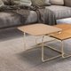 Mesa de Centro Kairos Base Ouro 54x43cm LarFlex Coral
