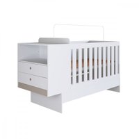 Berço Cama Com Cômoda  Art In Móveis BE090 Fofura Meu Fofinho Branco/Fume 716764