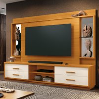 Estante Home para TV até 75 Polegadas com Espelho 4 Gavetas Libéria Cedro/OffWhite  704090
