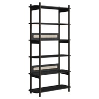 Estante 180 CM 6 Prateleiras Pes Madeira Oslo 27965 Nero Artesano