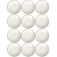 Conjunto 12 Pratos de Porcelana Tramontina para Sobremesa 21cm Rústicos Decorados Marrom