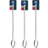Kit 3 Colheres de Arroz Grandes Aço Inox para Servir Cozinha Restaurante Cabo Longo Brinox