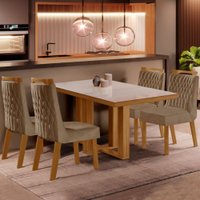 Mesa de Jantar 4 Lugares Lottus com Vidro