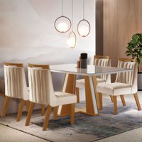 Mesa de Jantar 4 Lugares Madri com Vidro