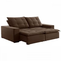 Sofá 4 Lugares Paris Retrátil e Reclinável Super Pilow 230cm Marrom