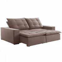 Sofá 4 Lugares Paris Retrátil e Reclinável Super Pilow 230cm Bege Escuro 14075