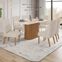 Mesa de Jantar 6 Lugares Stella com Vidro