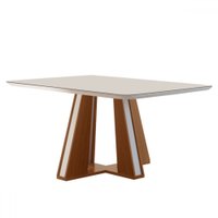 Mesa de Madeira Madri 135x90cm com Vidro