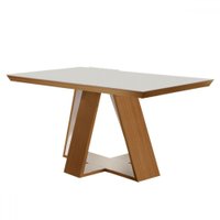 Mesa de Madeira Viena 160cm com Vidro