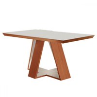 Mesa de Madeira Viena 120cm com Vidro