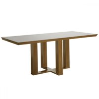 Mesa de Madeira Lottus 160cm com Vidro