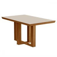 Mesa de Madeira Lottus 120cm com Vidro