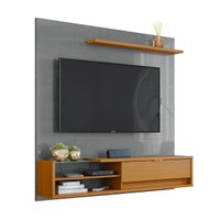 Painel Dali 1.6 Tv Até 55Polegadas Porta Basculante Prateleira Vidro Decoração Sala- Cinza Perolizado/Tauari - Lojas RPM