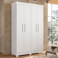 Guarda-Roupa Solteiro Flórida 4 Portas 3 Gavetas 100% MDF 713830 Branco