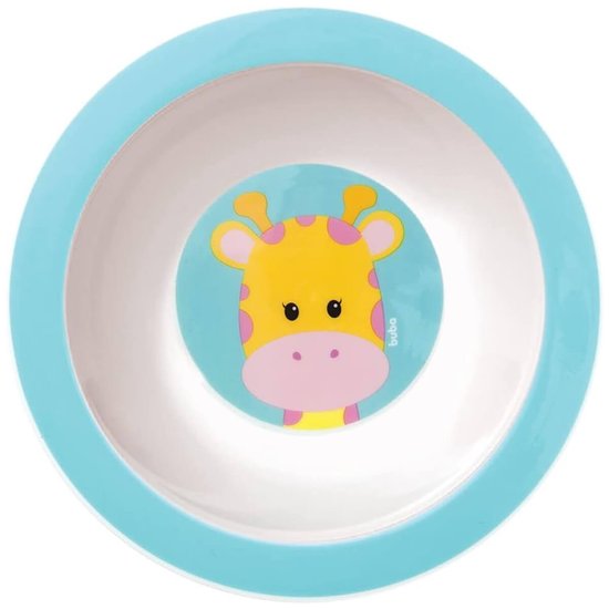 Pratinho Infantil Buba Bowl 16,5cm Introdução Alimentar Girafinha Frutas Papinha Bebê