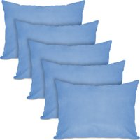 Kit 5 Travesseiros Fibra Siliconada Tecnologia Bloqueador Bacteriano 45X65 BF Colchões