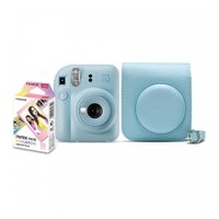 Kit Câmera Instax Mini 12 Azul com Bolsa e 10 Filmes Macaron