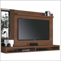 Painel home paris para tv até 55 polegadas ripado com espelho cor: naturale