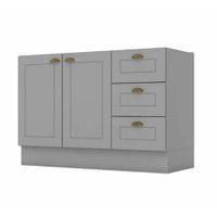 Balcão 2 Portas Clássico Americana 120 cm sem Tampo Henn C353-05 - Cinza