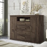 Cômoda com 2 Portas e 4 Gavetas Havana Master Santos Ébano