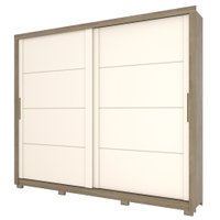 Guarda Roupa Casal Henn 2 Portas de Correr 4 Gavetas Thor - Rustico com Off White