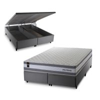 Conjunto Box Baú Alpine Cinza 193x203x72 c/ Molas Ensacadas 714189