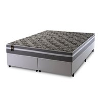 Conjunto Cama Box Espuma Miami Cinza King 193x203x62 717573