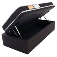 Conjunto Colchão Solteiro D33 Antialérgico + Cama Box Baú Microfibra 88x188x57cm BF Colchões