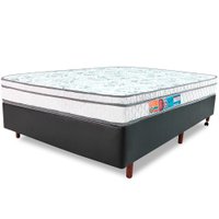 Conjunto Cama Box Casal + Colchão D45 Espuma Ortopédico 138x188x58cm BF Colchões