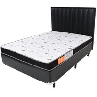 Conjunto Cama Box Casal + Colchão D33 Certificado e Cabeceira 138x188x60cm  BF Colchões