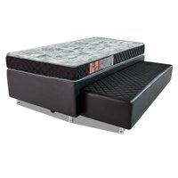 Conjunto Colchão Espuma D28 Certificada + Cama Box Solteiro Bicama Mola Bonel 88x188x51cm BF Colchões