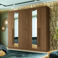 Guarda Roupa Casal 6 Portas Flex com Espelho Buriti Santos Andirá 720283