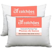 Kit 2 Travesseiros Premium tipo Pluma Pena de Ganso 50X70 BF Colchões