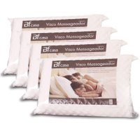 Kit 4 Travesseiros Espuma Nasa Visco Massageador 50x70cm BF Colchões