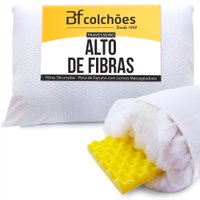 Travesseiro Alto de Fibra Siliconada + Placa de Espuma Soft Massageador BF Colchões