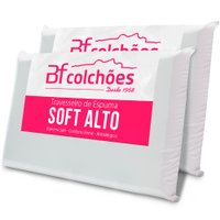 Kit 2 Travesseiro Alto Espuma Ortopédico Soft Firme 50x70x14 BF Colchões