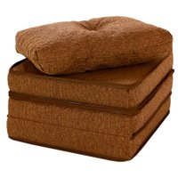 Puff Multiuso 3 Em 1 Com Travesseiro Marrom Tecido Corvin Solteiro - Bf Colchões