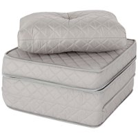 Puff Multiuso Bordado Matelassê + Travesseiro 3 em 1 Solteiro Bf Colchões