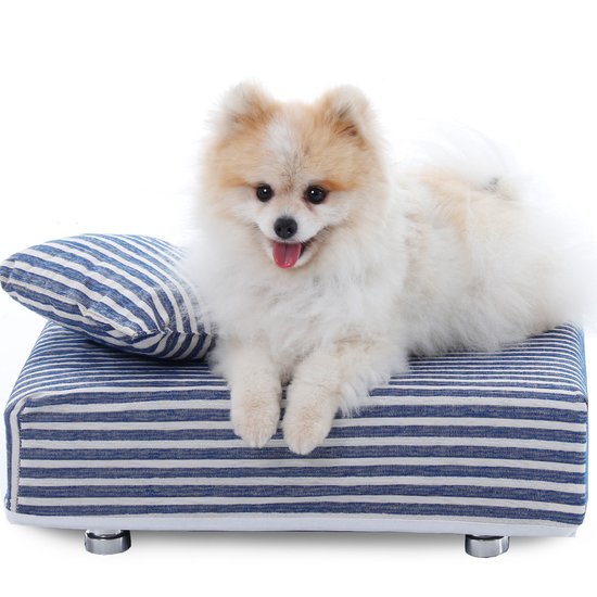 Cama Box Para Cachorro Travesseiro - Caminha Pet - BF Colchões - AZUL LISTRADO