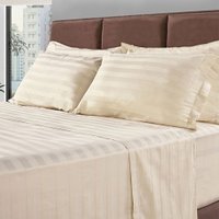 Jogo de Cama Casal 4 Peças 100 Algodão Premium Percal 300 Fios Adasmascado - BF Colchões - MARFIM