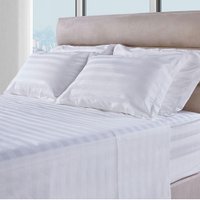 Jogo de Cama King 4 Peças 300 Fios 100 Algodão Adamascado - BF Colchões - BRANCO