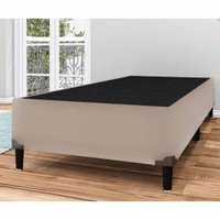 Base Box Solteiro Tiba Veludo Liso - Bege