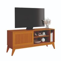 Rack Bancada para TV até 55 Polegadas 1,36m Ripado Impressão 3D 1 Porta Cedro Aruba EDN