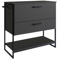 Gabinete Banheiro Industrial 80 CM 1028 Grafite Aço Preto PP