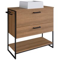Gabinete E Cuba Banheiro Industrial 80 CM PT Gav 1028X94101 Mell Branco PP