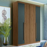 Guarda Roupa Solteiro 4 Portas Flex Buriti Santos Andirá - Jatoba/Grafitte