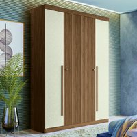 Guarda Roupa Solteiro 4 Portas Flex Buriti Santos Andirá - Jatoba/Areia