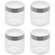 Jogo 4 Potes Redondos de Vidro com Tampas em Aço Inox 870ml Sydney Lyor Transparentes