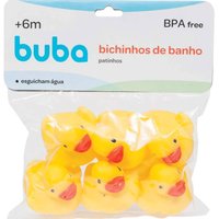 Kit 6 Patinhos de Banho Buba Brinquedo de Banheira Água Mais 4m Bichinhos Amarelo